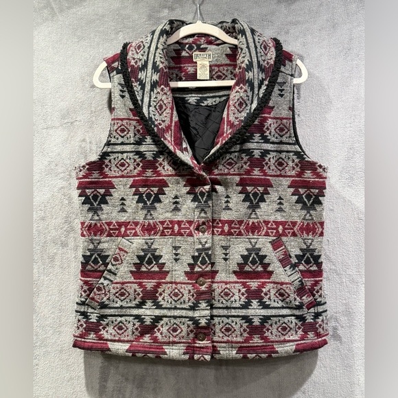 Duluth Trading Co Jackets & Blazers - Duluth Trading Co Aztec Southwestern Quilted Lined Sherpa Collar Size L